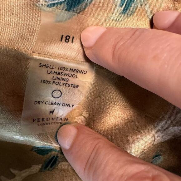 Peruvian Connection Plaid Tartan Belmont Blazer Brown Orange 100% Lambswool Sz 4 - Picture 9 of 13